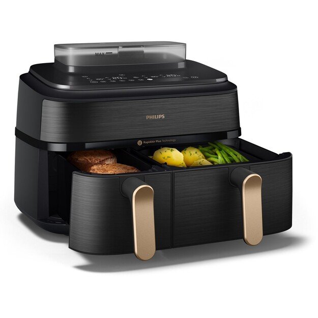 Philips Dual Steam Air Fryer | NA552/00 5000 Series | Power 2750 W | Capacity 9 L | RapidAir Plus | Black