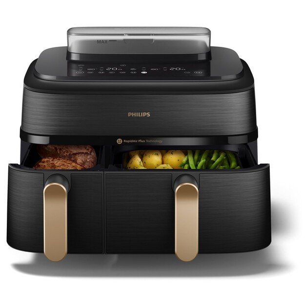 Philips Dual Steam Air Fryer | NA552/00 5000 Series | Power 2750 W | Capacity 9 L | RapidAir Plus | Black