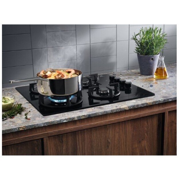 Gas cooktop Electrolux  EGG6407K (4 fields, black color)