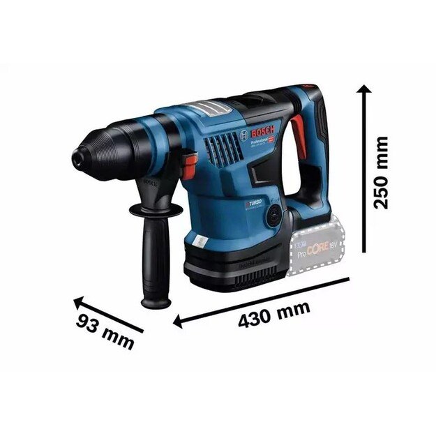 BOSCH. SDS+ HAMMER GBH 18V-34 CF SOLO 5,8J + HANDLE 13mm CASE