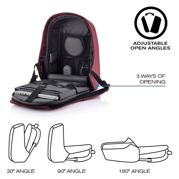 XD DESIGN ANTI-THEFT BACKPACK BOBBY HERO REGULAR RED P/N: P705.294 15