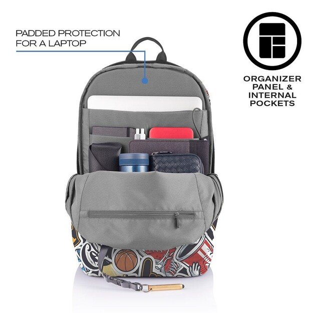 XD DESIGN ANTI-THEFT BACKPACK BOBBY SOFT GRAFFITI P/N: P705.868 10