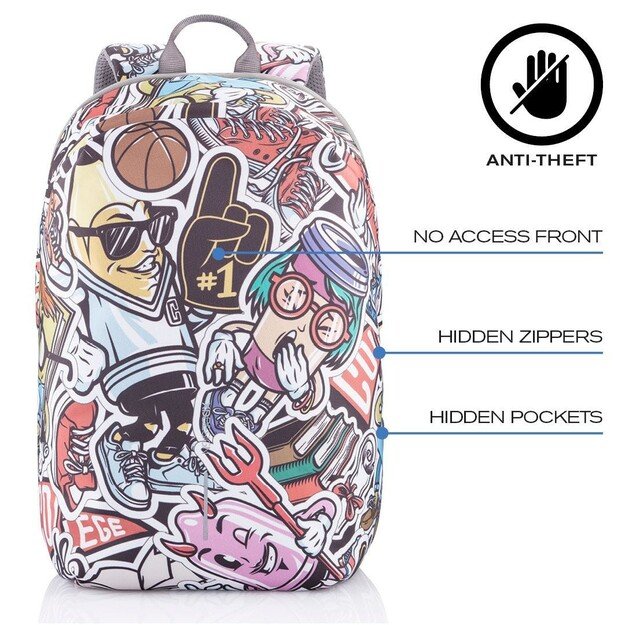 XD DESIGN ANTI-THEFT BACKPACK BOBBY SOFT GRAFFITI P/N: P705.868 16