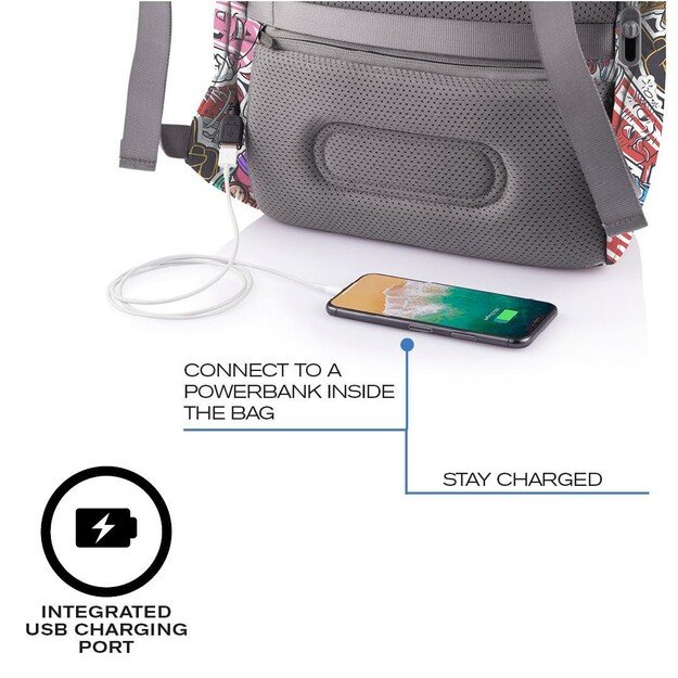 XD DESIGN ANTI-THEFT BACKPACK BOBBY SOFT GRAFFITI P/N: P705.868 7