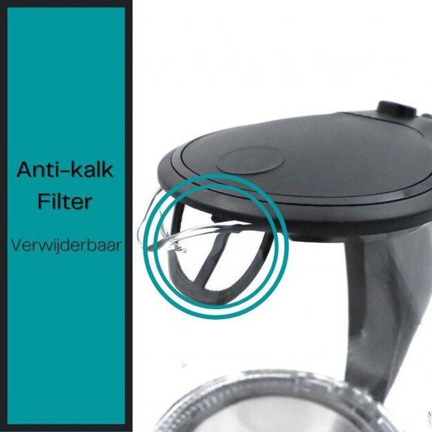 Stiklinis virdulys Michelino 74279 1,7l juodas 1