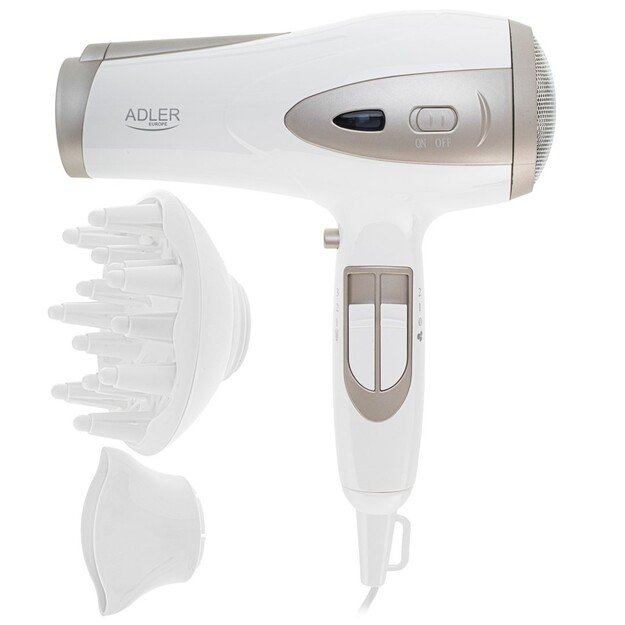 ADLER AD 2248WC HAIR DRYER, WHITE AND CHAMPAGNE 8