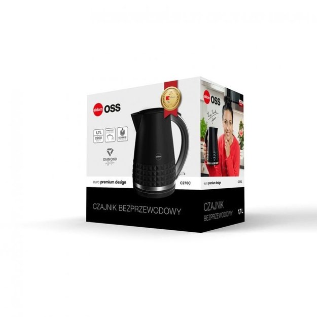 ELDOM C270C OSS kettle, 1.7 l capacity, 2150 W power, black