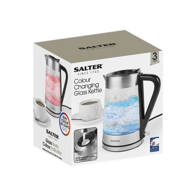 Salter EK5078SSFVDE Colour Changingt Glass Kettle