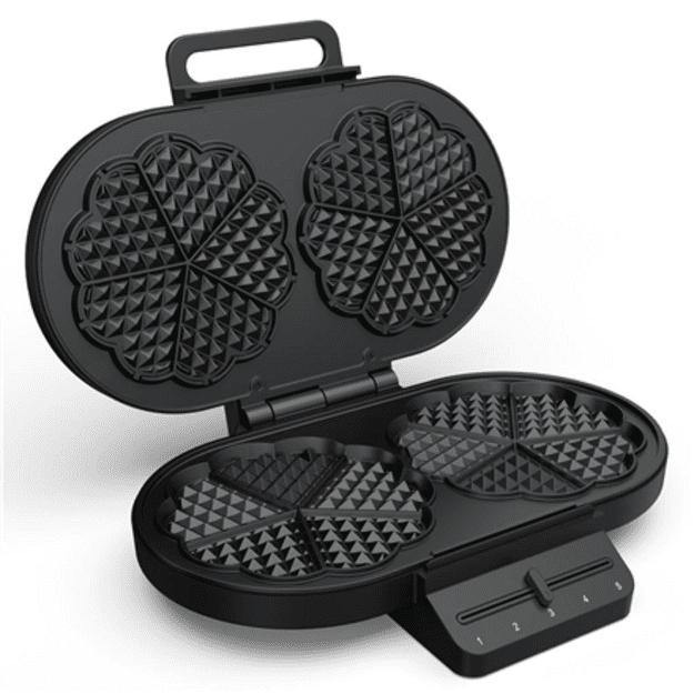 Princess Waffle Maker | 132384 | 1200 W | Number of pastry 10 | Heart shaped | Black