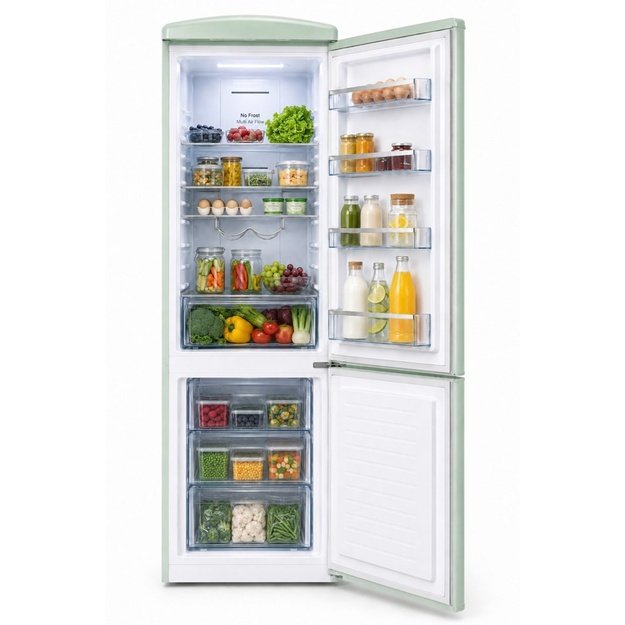 Ravanson LKK-315RM Retro Fridge 597 mm x 707 mm x 1943 mm | 315 l | Total No Frost | Energy Class E | mint
