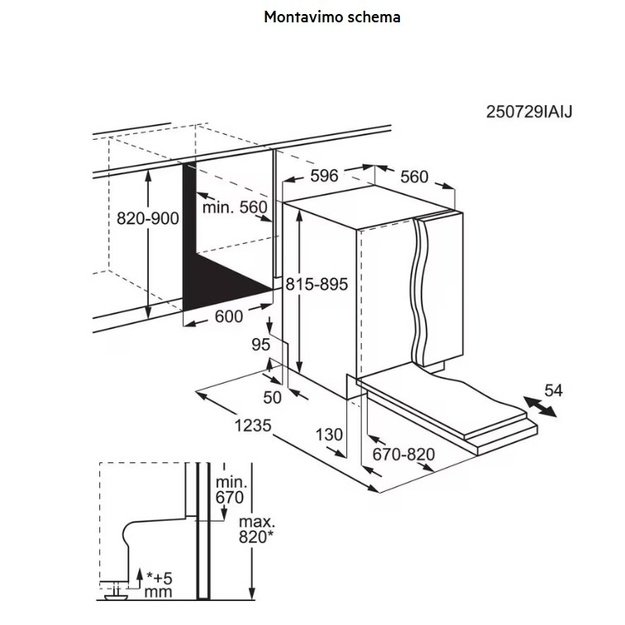 Įmontuojama indaplovė AEG GI8200X5TN