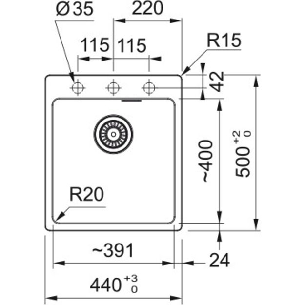 Plautuvė Franke MRG 610-39, 114.0658.417