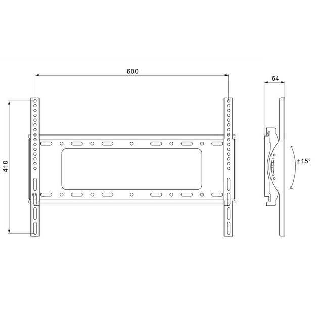 TV Laikiklis/Wall mount 32 85 60kgH15&deg; C55