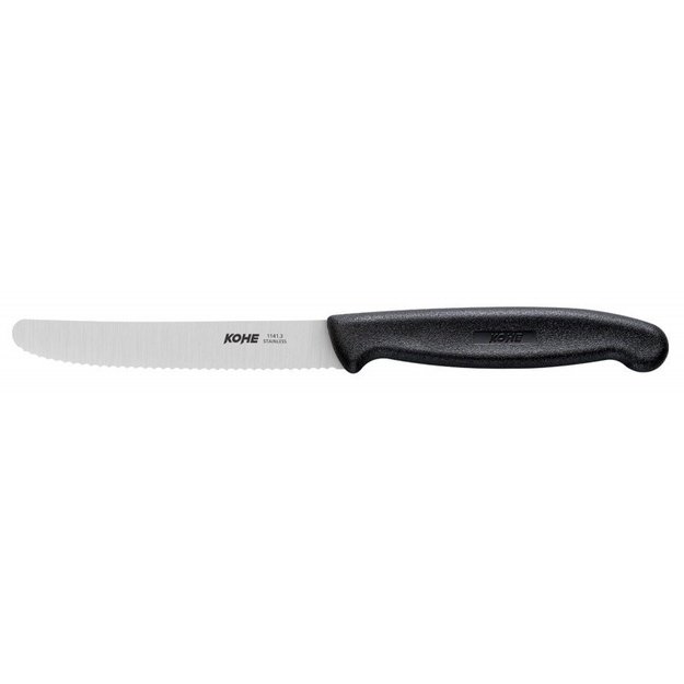 KOHE serrated knife, 104 mm, black