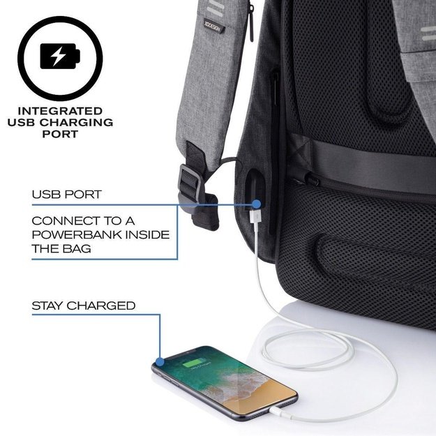 XD DESIGN ANTI-THEFT BACKPACK BOBBY HERO XL GREY P/N: P705.712