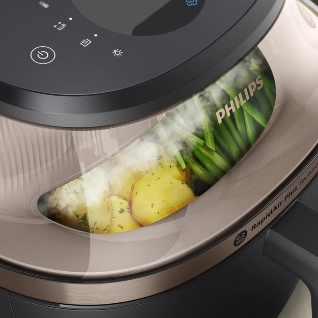 Philips 5000 series NA547/07 fryer Single 7.2 L Stand-alone 2000 W Hot air fryer Black, Gold