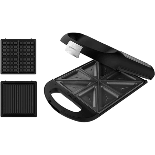Cecotec Sandwich Maker | Rock nToast Family 3in1 | 1500 W | Number of plates 3 | Black