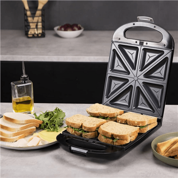 Cecotec Sandwich Maker | Rock nToast Family 3in1 | 1500 W | Number of plates 3 | Black