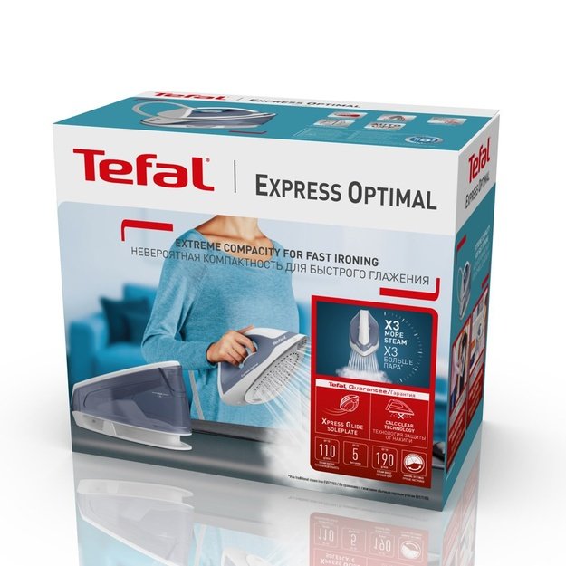 TEFAL Steam generator iron | FV2C41E0 Express Optimal | 2400 W | 1.2 L | 5 bar | Auto power off | Vertical steam function | Calc