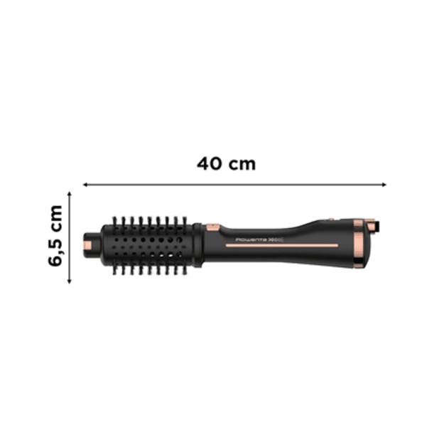 Rowenta | Styling Hair Brush | CF9620 | Temperature (max) 80 &deg;C | Number of heating levels 3 | Black/Gold Rose