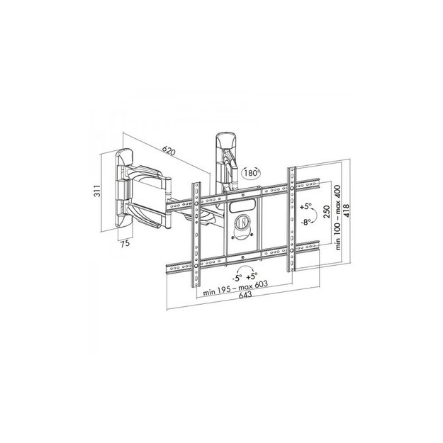 Laikiklis TV LED/LCD 32-70  45KG AR-85, 622mm