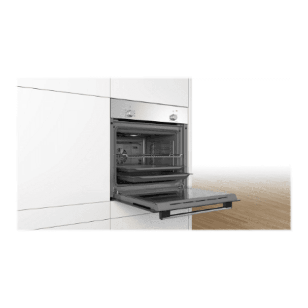 Bosch | Oven | HBF010BR1S | 66 L | A | Multifunctional | Manual | Knobs | Height 59.5 cm | Width 59.4 cm | Stainless steel