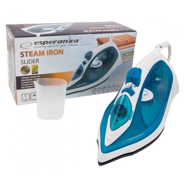Iron steam Esperanza Ceramic EHI002 (2200W, blue color)
