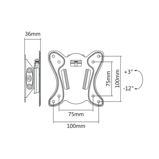 Mount wall for TV Maclean MC-715 (Fixed - 27 , max. 25kg)