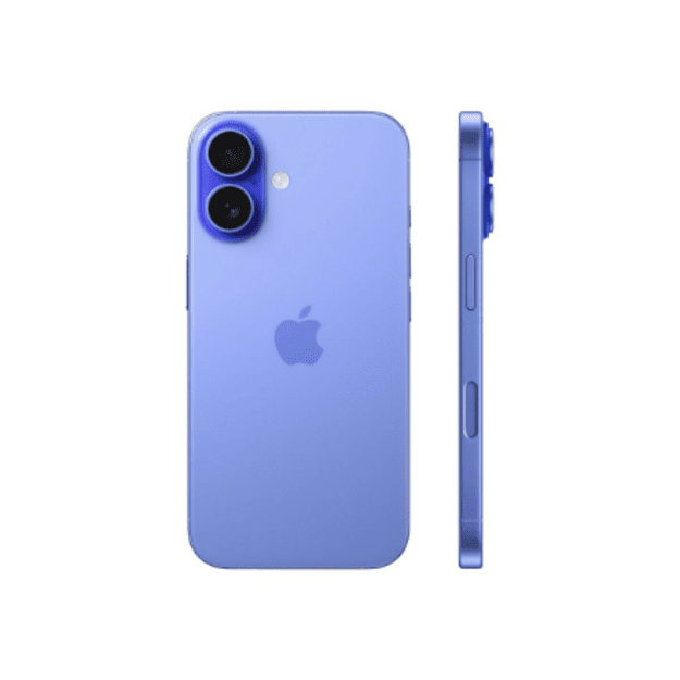 Apple | iPhone 16 | Ultramarine | 6.1   | 2556 x 1179 pixels | OLED | A18 | Internal RAM 8 GB | 128 GB | Dual SIM | Nano SIM | 5