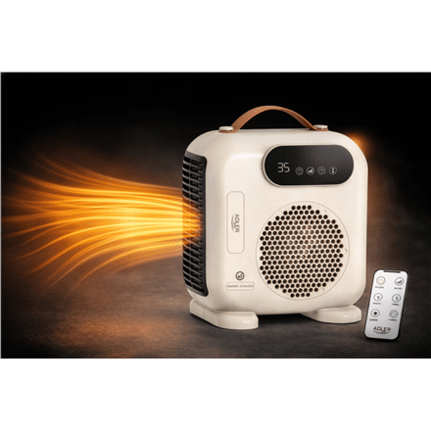 Adler LED Fan Heater with Remote Control | AD 7756 | Fan heater | 2000 W | Beige | IPX0