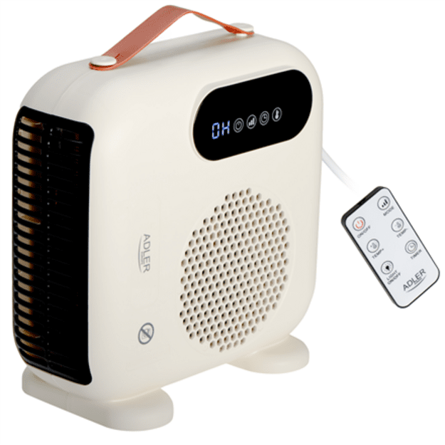 Adler LED Fan Heater with Remote Control | AD 7756 | Fan heater | 2000 W | Beige | IPX0