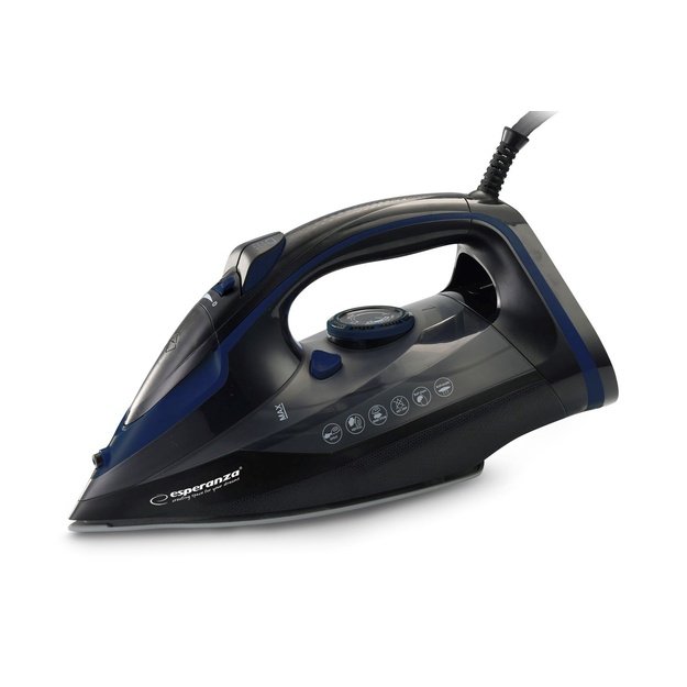 Esperanza EHI012  Steam iron, ceramic soleplate, black, 2600W