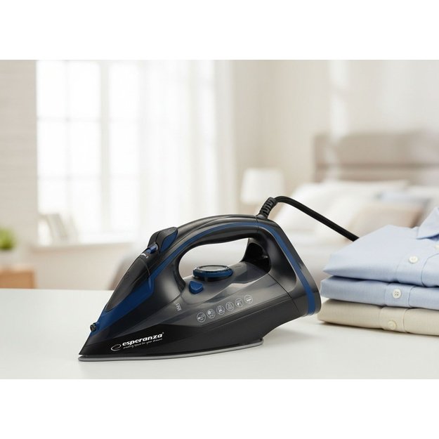 Esperanza EHI012  Steam iron, ceramic soleplate, black, 2600W