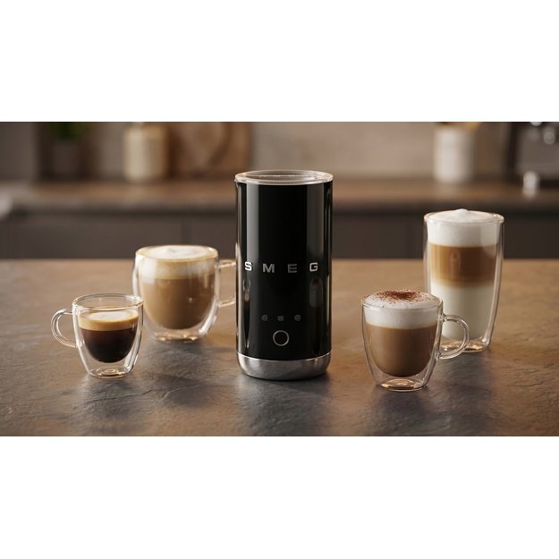 Smeg Milk Frother MFF02BLEU, 3 Functions, Non-stick, 500W, Black