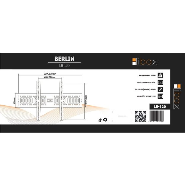 Mount wall for TV Libox Berlin LB-120 (Wall, 37  - 70 , max. 50kg)