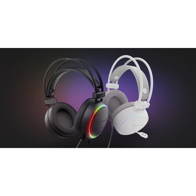 GENESIS NEON 613 G2 RGB OVER-EAR HEADPHONES WITH MICROPHONE BACKLIGHT BLACK
