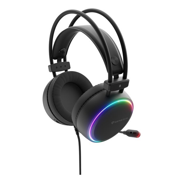 GENESIS NEON 613 G2 RGB OVER-EAR HEADPHONES WITH MICROPHONE BACKLIGHT BLACK