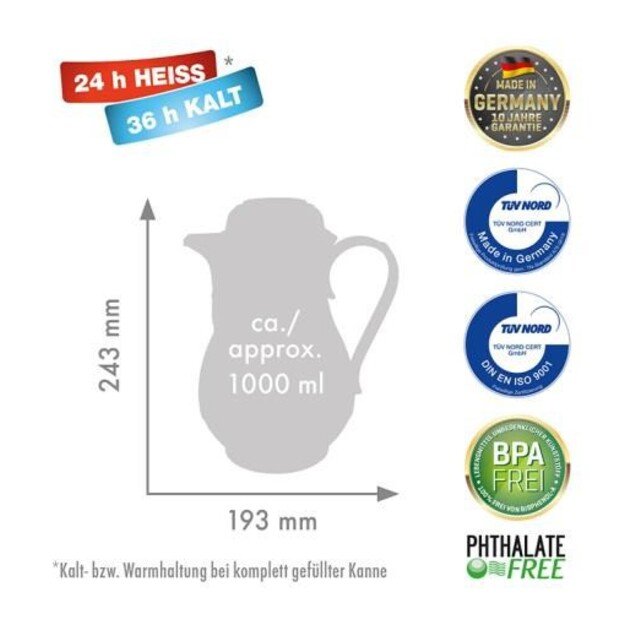 ROTPUNKT 330-16-04-0 vacuum flask 1 L Cherry 2