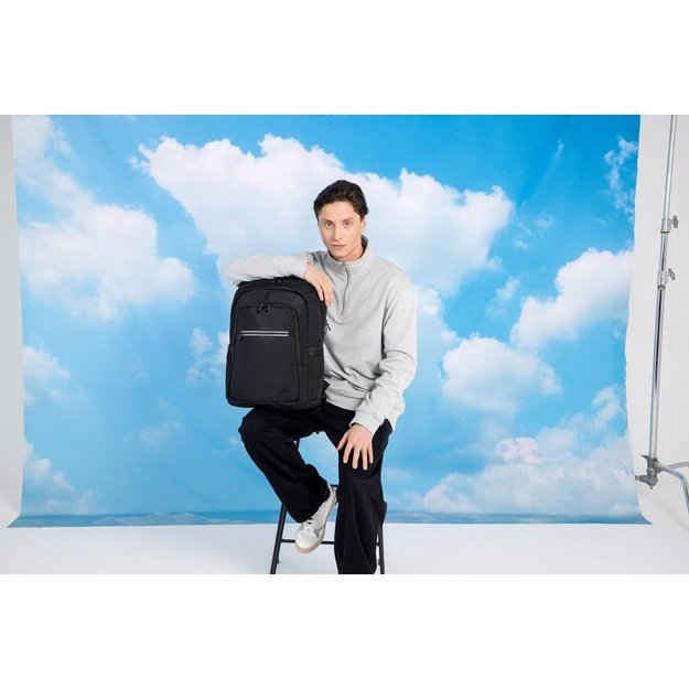 RIVACASE 7561 Laptop Backpack 15.6 -16  Alpendorf ECO, black, waterproof material, eco rPet, pockets for smartphone, documents,