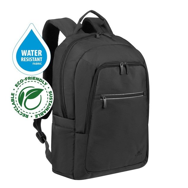 RIVACASE 7561 Laptop Backpack 15.6 -16  Alpendorf ECO, black, waterproof material, eco rPet, pockets for smartphone, documents,