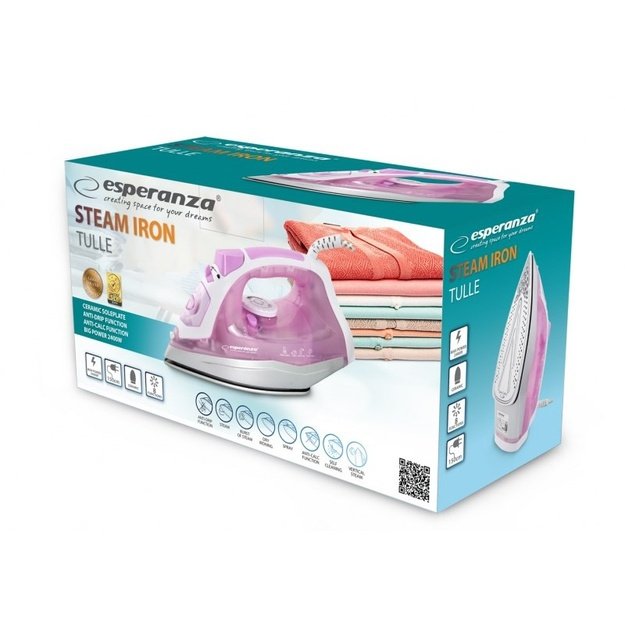 Iron steam Esperanza TULLE EHI004 (2400W, white color)