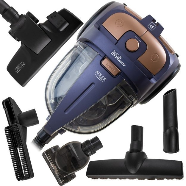 Adler Cyclone Vacuum Cleaner | AD 7076 | Bagless | Power 3000 W | Dust capacity 3.5 L | Violet