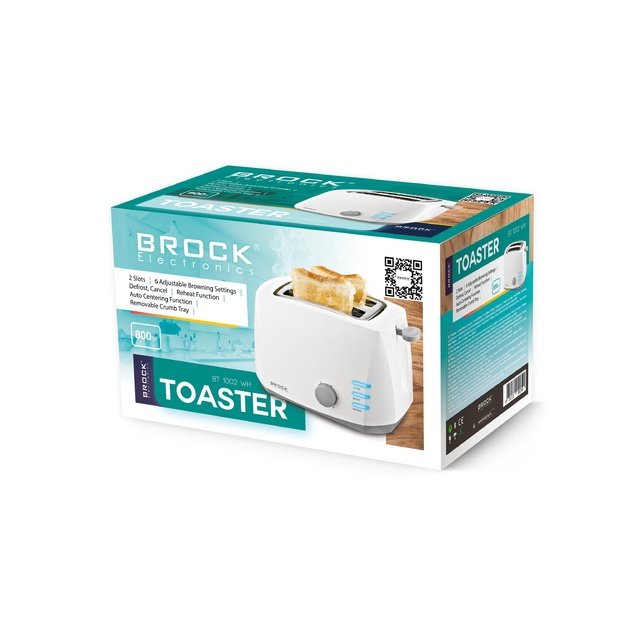 Brock BT 1002 WH Toaster 800W, White
