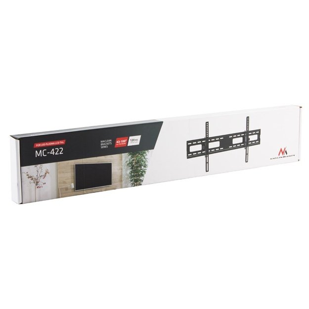 Maclean MC-422 TV Wall Mount Heavy Duty 43 -100  max VESA 800x400 120kg Tilting +/-15&deg; Bracket Holder Hanger with Spirit Level