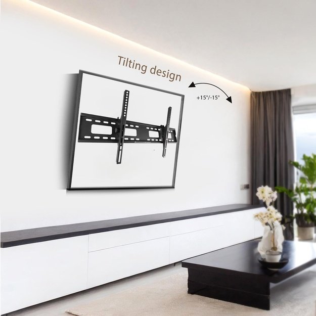 Maclean MC-422 TV Wall Mount Heavy Duty 43 -100  max VESA 800x400 120kg Tilting +/-15&deg; Bracket Holder Hanger with Spirit Level