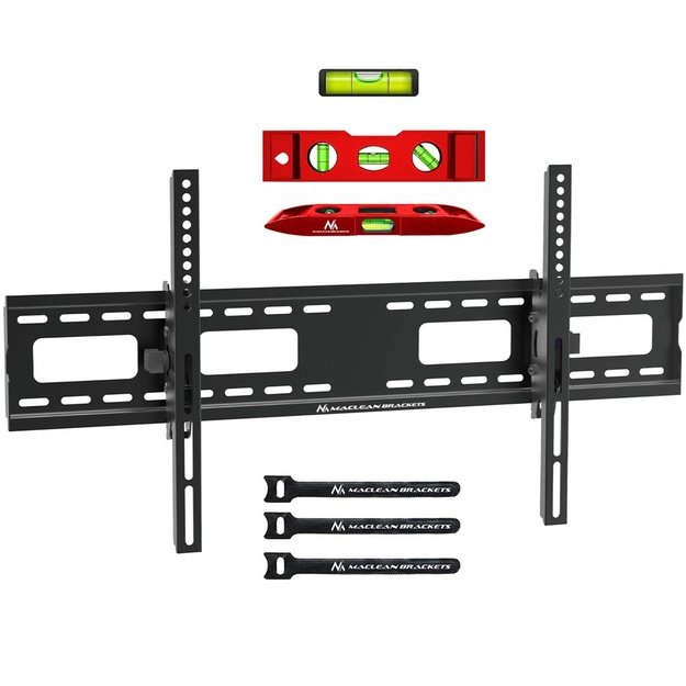 Maclean MC-422 TV Wall Mount Heavy Duty 43 -100  max VESA 800x400 120kg Tilting +/-15&deg; Bracket Holder Hanger with Spirit Level