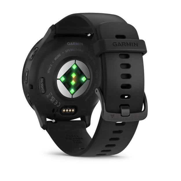 Garmin Venu 3 3.56 cm (1.4 ) AMOLED 45 mm Digital 454 x 454 pixels Touchscreen Black Wi-Fi GPS (satellite)