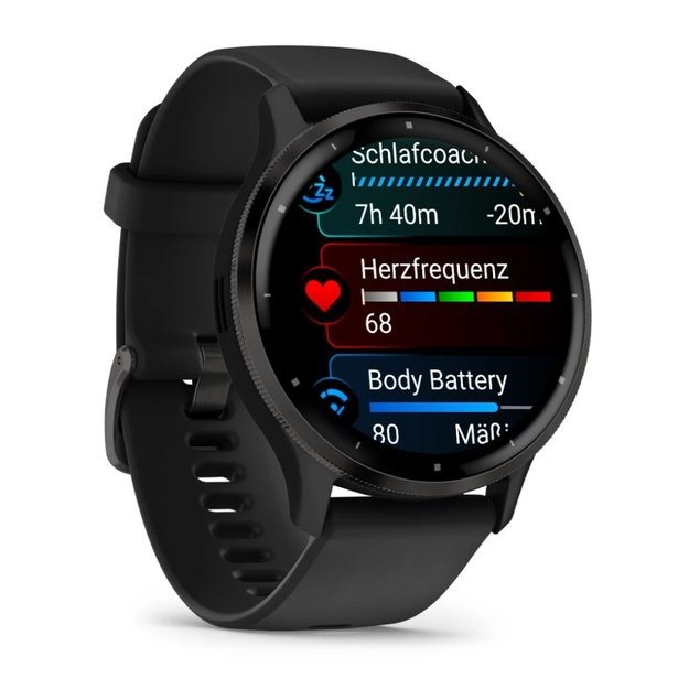 Garmin Venu 3 3.56 cm (1.4 ) AMOLED 45 mm Digital 454 x 454 pixels Touchscreen Black Wi-Fi GPS (satellite)