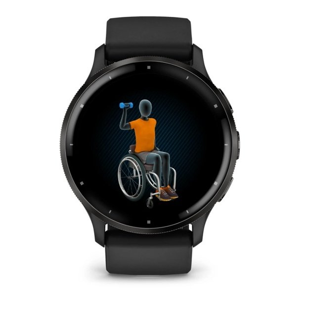 Garmin Venu 3 3.56 cm (1.4 ) AMOLED 45 mm Digital 454 x 454 pixels Touchscreen Black Wi-Fi GPS (satellite)