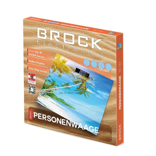 Brock BS 001 Bathroom Scale, 2xAAA Battery (included)